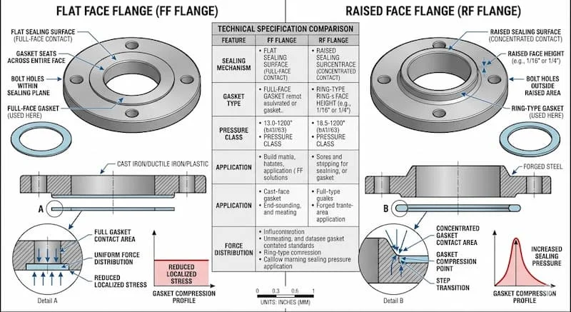 So sánh FF flange và RF flange