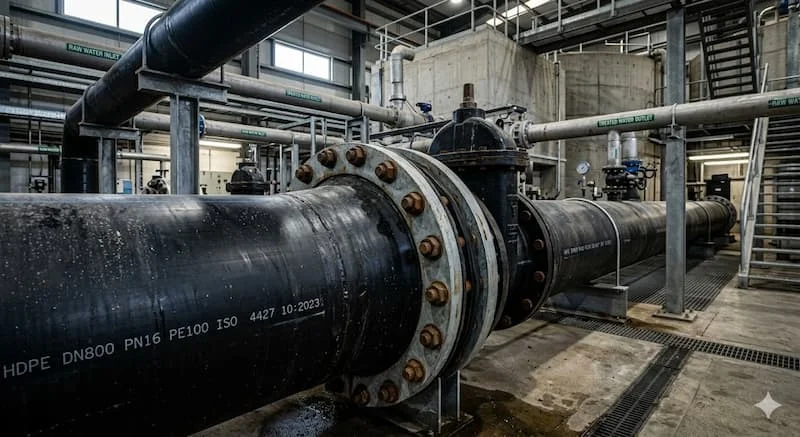 Flange joint HDPE trong hệ thống cấp nước
