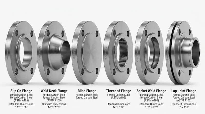Tổng hợp các flange type phổ biến