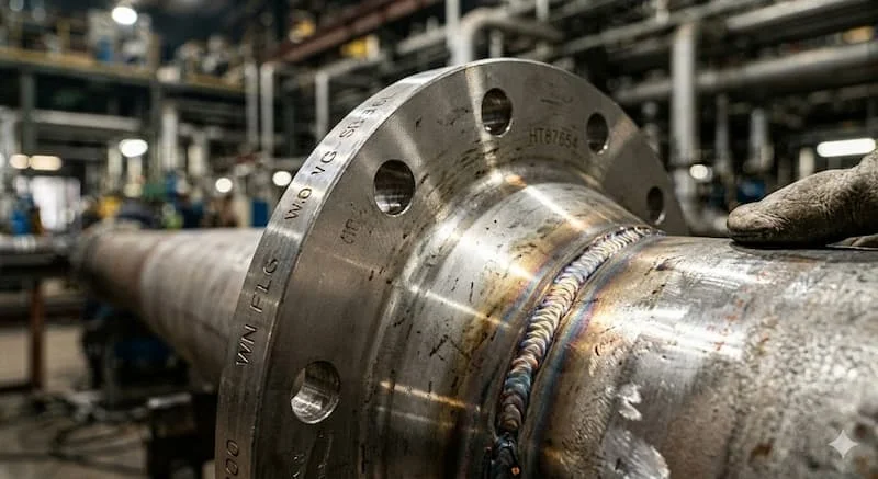 Cận cảnh mối hàn flange
