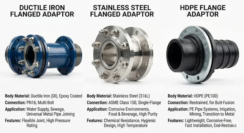 So sánh các loại flanged adaptor