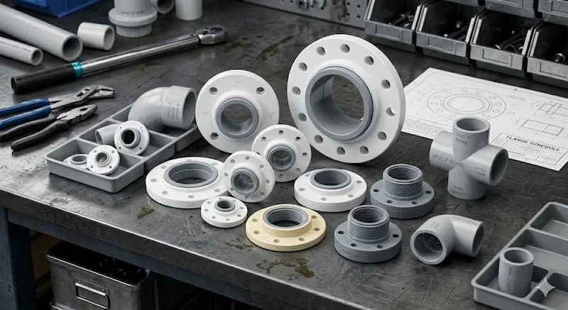 Ảnh nhiều loại mặt bích PVC khác nhau