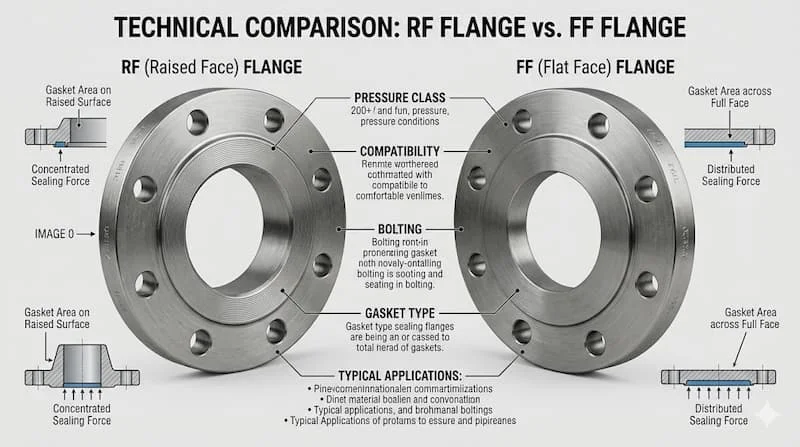 Ảnh so sánh RF flange và FF flange