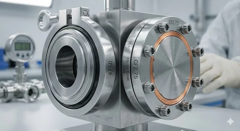 Vacuum flange cận cảnh chuyên nghiệp