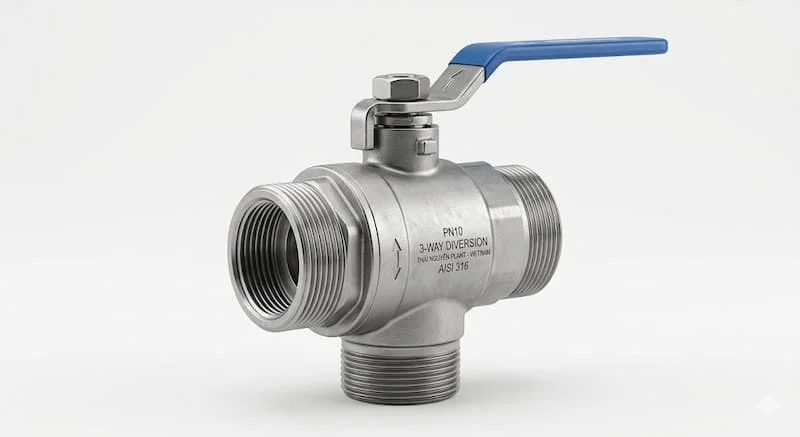 Ảnh sản phẩm van chia nước 3 ngã nền trắng