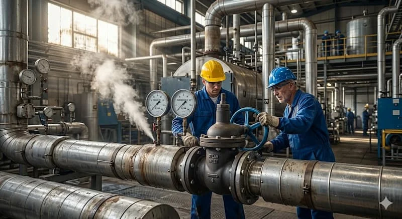 Ảnh ứng dụng thực tế trong hệ thống hơi nóng