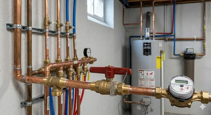Van khóa nước trong hệ thống đường ống thực tế
