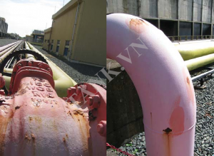 Bong tróc lớp phủ tại đường ống nước cứu hỏa