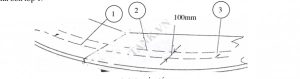 Hình 8. Lấy dấu.  Nhỏ hơn bán kính thành bồn 100mm.  Dấu vị trí mối nối tôn thành bồn lớp 1.